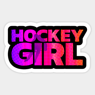 Ice Hockey Girl Pink and Purple Design For Players Sticker